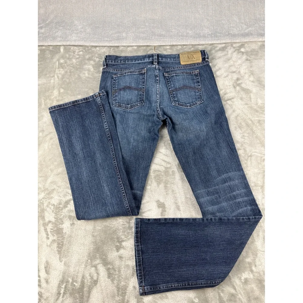 Armani Exchange Helix Dark Stone Bootcut Jeans Mens Blue Denim